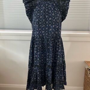 Ulla Johnson Blue Tiered Ruffled Sundress